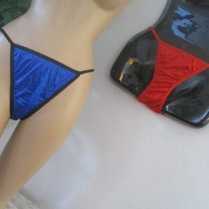 Vintage NOS 60s Nylon String Bikini Panties liquid satin "med" papers tag